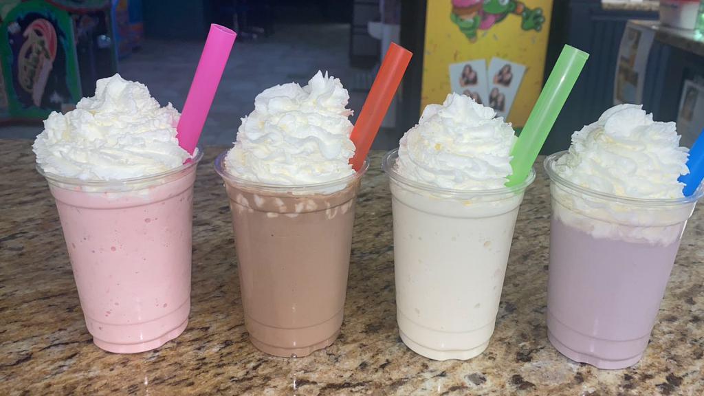 Frappe Flight - 4 Cups  · A Flight of 4 Different Frappes. You chose the flavors. 
LIST 3 FLAVORS IN THE DESCRIPTION. OR RANDOM FLAVORS WILL BE CHOSEN.