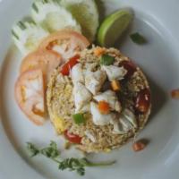  Crab Fried Rice · Jasmine rice, cilantro and tomato.