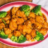 L#Orange Chicken · Served with fried rice or white rice and free can soda.