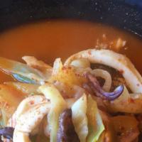 Jjampong Noodle · Spicy seafood noodle soup.