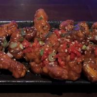 Korean Fried Chicken Bites · Korean Spice, Scallion, Celery Daikon Salad