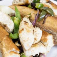 Chicken Stir Fry Sub · Marinated grilled chicken, mushrooms, onions, peppers, and provolone.