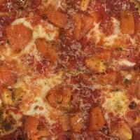 (Med) Cheesesteak Pizza · Ribeye + Fried Onions + Mozzarella