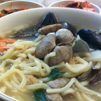 Kal Gook Soo · Popular. Noodles with clams and mixed seafood in mild broth.