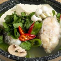 Daegu Jiri · Mild codfish stew with tofu and vegetable.