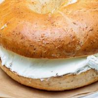 Bagel With Cream Cheese · Cream cheese on your choice of toasted bagel.