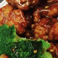 General Tso'S Chicken · Spicy. Chunks of chicken fried in a spicy sauce and surrounded with broccoli.