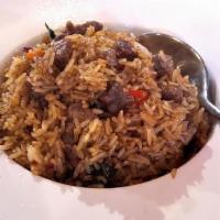 Basil Fried Rice · Choice of chicken or beef.
