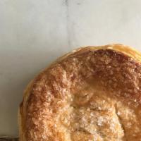 Apple Almond Galette · Brown sugar caramelized apples and frangipane (almond cream) baked in a flaky puff pastry cr...