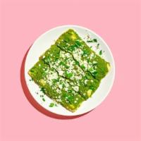 Enchiladas Verdes · Soft tortillas rolled with your choice of filling, topped with green tomatillo sauce, cheese...