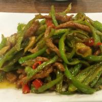 Sliced Beef With Hot Green Pepper · Spicy.