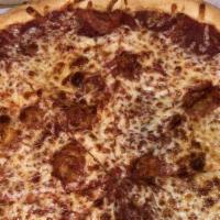 Large Cheese Pizza · Pizza sauce topped with shredded mozzarella cheese​. Hand tossed new York style pizza&...