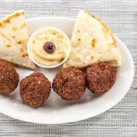 Side Of Falafel · Four falafel patties with hummus. Served with pita.