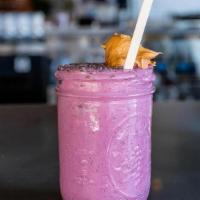 Exit The Dragon · Red dragon fruit, pineapple & banana topped w peanut butter & chia seed
