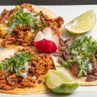 Tacos Campechanos · Mix a Mexican sausage and beef.