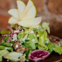 Granny Smith Apple Salad · Signature item. Bibb lettuce, Gorgonzola, pickled red onions, candied walnuts, celery, and g...