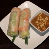 Goi Cuon · 2 pieces. Summer rolls with shrimp and pork or shrimp and chicken.