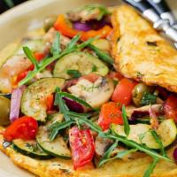 Vegetable Omelette · Onions, peppers and mushrooms.