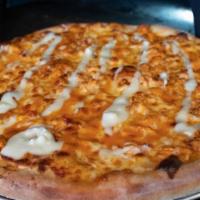 Buffalo Chicken Pizza · Spicy grilled chicken breast, red sauce, and cheese.