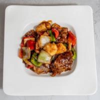 Beef And Scallops In Black Pepper Sauce · Spicy.