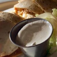 Mexicali Quesadilla · Choice of shredded chicken, chorizo, ground beef, pork caritas or barbacoa. Served with lett...