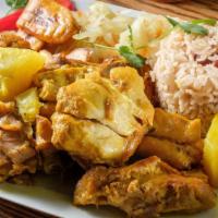Curry Chicken Platter · A delicious mixture of Jamaican curry, herbs. Spices and fresh vegetables.