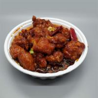 General Tso'S Chicken · Spicy. Boneless chicken dunks marinated and crispy fried. All are sautéed with scorched red ...