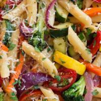 Pasta Primavera · Over curly ziti or linguini, sauteed mushrooms, zucchini, broccoli, carrots, sliced tomatoes...