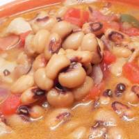 Blackeyed Pea Soup · Choice of with white rice,  smoked turkey wing base.