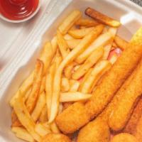 Fried Crab Sticks Platter · Six pieces. Platters include two choice of sides.
