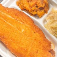 Flounder Platter · Recommended. Platters include two choice of sides.