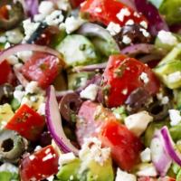 Greek Salad · With feta cheese and anchovies.