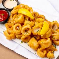 Calamari · Freshly cut and hand-battered then lightly fried.