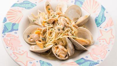 Clams + Linguine · Choice of red or white sauce.