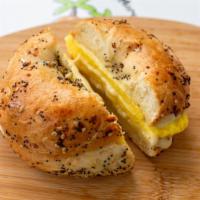 Egg & Cheese On A Bagel  · Egg & cheese sandwich on a plain or everything bagel