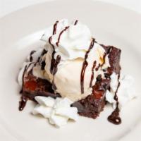 Make Your Own Brownie Sundae · we provide the brownie, ice cream, whip cream, and chocolate sauce