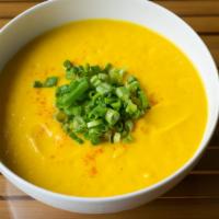 Squash Soup · Roasted butternut squash with aromatic spices.