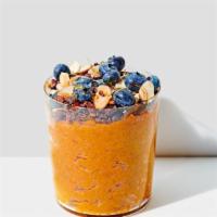 Buzz Bowl (Gf) · Made with Sweet Potato, Almond Butter, Maple Syrup, Vanilla Extract and Bee Pollen then topp...