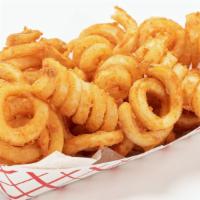 Curly Fries · crispy and seasoned