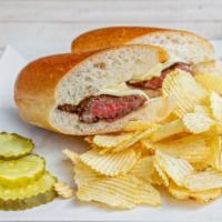 The “Real” Steak Sandwich · Our popular petite sirloin strip on a grilled Italian roll.