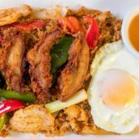 Indonesian Fried Rice Bundle · Hot & spicy. Chicken fried rice with prik pow sauce, bell peppers, egg, onions, scallions to...