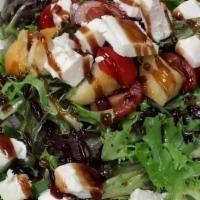 Panzanella Salad · mixed greens, tomatoes, red onion, fresh mozzarella, toasted bread, olive oil, balsamic vina...