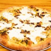 Genovese · Creamy NY ricotta cheese, fiore di latte fresh mozzarella, and mushroom, on our homemade pes...