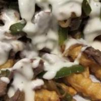 Cheese Steak Fries · CHEESE STEAK CHOICE OF BEEF OR CHICKEN FRIES AND CHEESE