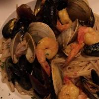 Linguini Frutti Di Mare · Linguini with shrimp, mussels, clams, calamari, and fresh tomato sauce.