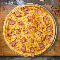 Hawaiian Pizza · Pineapples, ham and mozzarella cheese baked on a hand-tossed dough