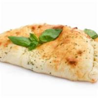 Ricotta Cheese, Spinach, Roasted Red Pepper & Mozzarella Calzone · Made to order calzone stuffed with fresh spinach, roasted red pepper, creamy ricotta and moz...