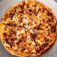 Philly Cheesesteak Pizza (Medium) · Shaved steak, onions, and cheese.
