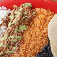 Taco Plate · Three fresh handmade corn tortillas with choice of one filling. Rice and beans, onions, cila...