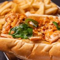 Salmon Cheesesteak · Fried Onions, Spinach, American Cheese. Add Shrimp for an additional charge.